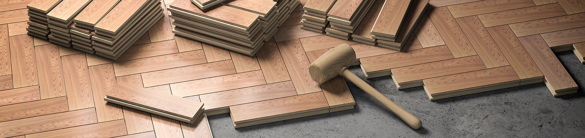 Parquet flooring blocks prepared for installation